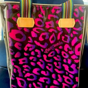 Consuela, brand new, medium tote, pink and black leopard